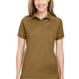 Harriton Womens Charge Moisture Wicking Short Sleeve Polo Shirt - Coyote Brown