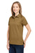 Harriton M208W Womens Charge Moisture Wicking Short Sleeve Polo Shirt Coyote Brown Model 3q