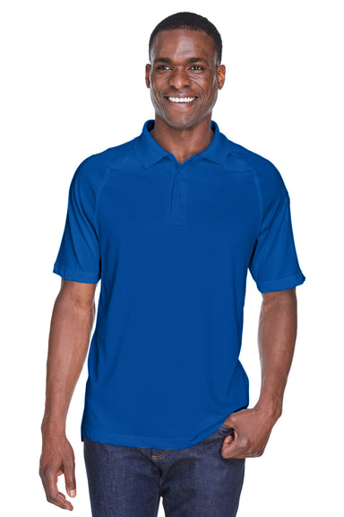 Harriton M211 Mens Advantage Tactical Moisture Wicking Short Sleeve Polo Shirt True Royal Blue Model Front