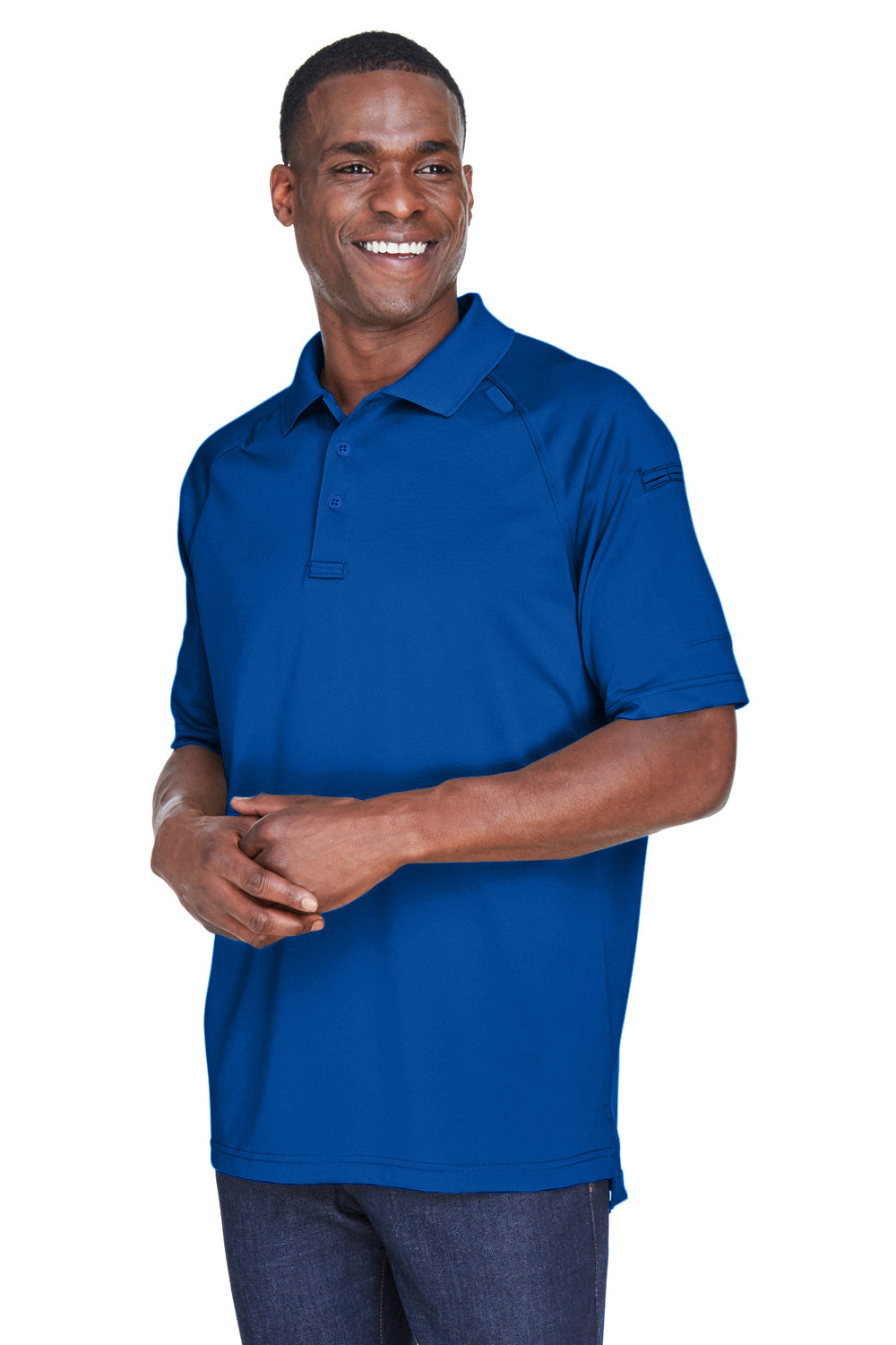 Harriton M211 Mens Advantage Tactical Moisture Wicking Short Sleeve Polo Shirt True Royal Blue Model 3q