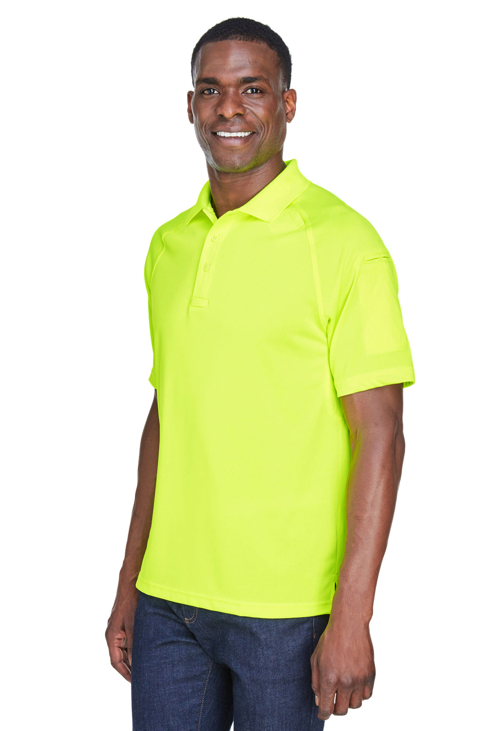 Harriton M211 Mens Advantage Tactical Moisture Wicking Short Sleeve Polo Shirt Safety Yellow Model 3q