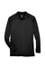 Harriton M211L Mens Advantage Tactical Moisture Wicking Long Sleeve Polo Shirt Black Flat Front