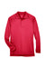 Harriton M211L Mens Advantage Tactical Moisture Wicking Long Sleeve Polo Shirt Red Flat Front