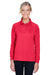 Harriton M211LW Womens Advantage Tactical Moisture Wicking Long Sleeve Polo Shirt Red Model Front