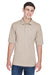 Harriton M265/M265T Mens Easy Blend Wrinkle Resistant Short Sleeve Polo Shirt Stone Model Front