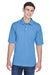 Harriton M265/M265T Mens Easy Blend Wrinkle Resistant Short Sleeve Polo Shirt Light College Blue Model Front