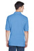 Harriton M265/M265T Mens Easy Blend Wrinkle Resistant Short Sleeve Polo Shirt Light College Blue Model Back