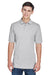 Harriton M265/M265T Mens Easy Blend Wrinkle Resistant Short Sleeve Polo Shirt Heather Grey Model Front