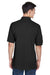 Harriton M265/M265T Mens Easy Blend Wrinkle Resistant Short Sleeve Polo Shirt Black Model Back