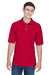 Harriton M265/M265T Mens Easy Blend Wrinkle Resistant Short Sleeve Polo Shirt Red Model Front