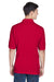 Harriton M265/M265T Mens Easy Blend Wrinkle Resistant Short Sleeve Polo Shirt Red Model Back