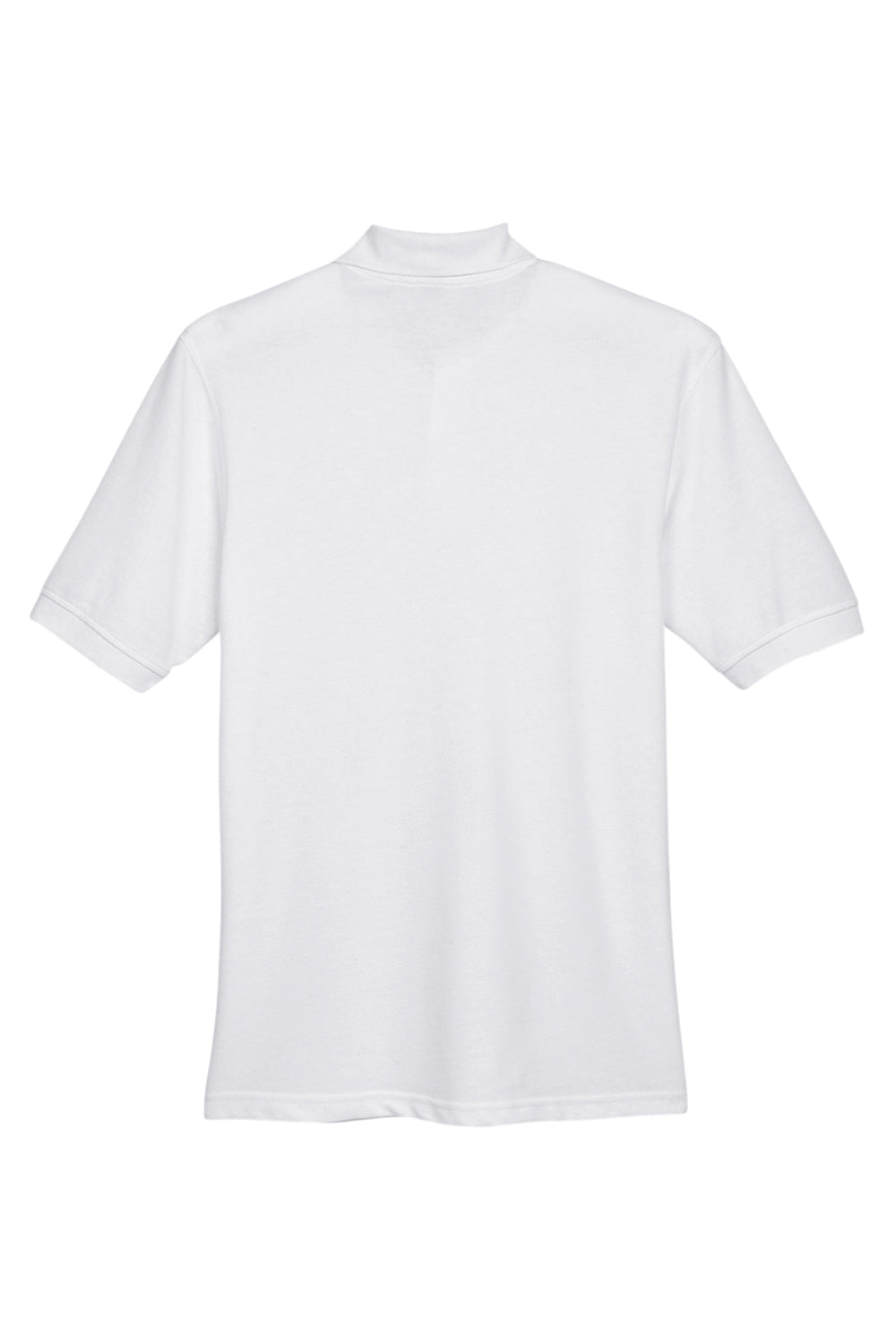 Harriton M265/M265T Mens Easy Blend Wrinkle Resistant Short Sleeve Polo Shirt White Flat Back