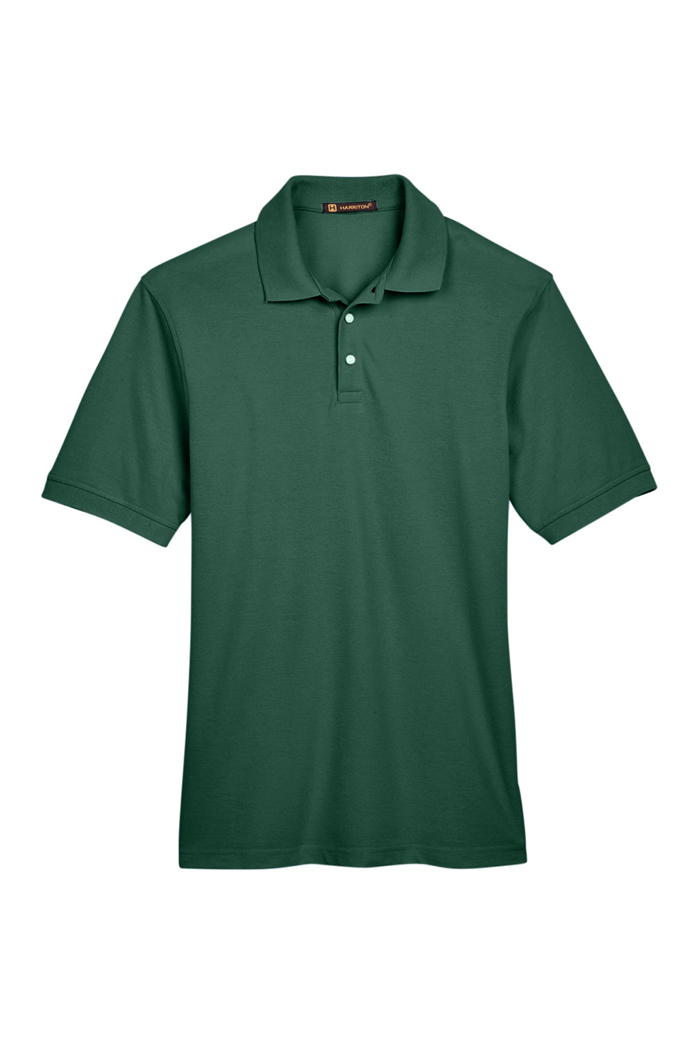 Harriton M265/M265T Mens Easy Blend Wrinkle Resistant Short Sleeve Polo Shirt Hunter Green Flat Front