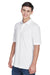 Harriton M265/M265T Mens Easy Blend Wrinkle Resistant Short Sleeve Polo Shirt White Model 3q