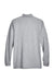 Harriton M265L Mens Easy Blend Wrinkle Resistant Long Sleeve Polo Shirt Heather Grey Flat Back