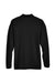 Harriton M265L Mens Easy Blend Wrinkle Resistant Long Sleeve Polo Shirt Black Flat Back