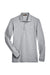 Harriton M265L Mens Easy Blend Wrinkle Resistant Long Sleeve Polo Shirt Heather Grey Flat Front