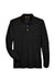 Harriton M265L Mens Easy Blend Wrinkle Resistant Long Sleeve Polo Shirt Black Flat Front