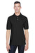 Harriton M265P Mens Easy Blend Wrinkle Resistant Short Sleeve Polo Shirt w/ Pocket Black Model Front