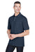 Harriton M265P Mens Easy Blend Wrinkle Resistant Short Sleeve Polo Shirt w/ Pocket Navy Blue Model 3q