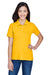 Harriton M265W Womens Easy Blend Wrinkle Resistant Short Sleeve Polo Shirt Sunray Yellow Model Front