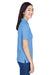 Harriton M265W Womens Easy Blend Wrinkle Resistant Short Sleeve Polo Shirt Light College Blue Model Side