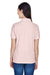 Harriton M265W Womens Easy Blend Wrinkle Resistant Short Sleeve Polo Shirt Blush Pink Model Back