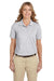 Harriton M265W Womens Easy Blend Wrinkle Resistant Short Sleeve Polo Shirt Heather Grey Model Front