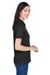 Harriton M265W Womens Easy Blend Wrinkle Resistant Short Sleeve Polo Shirt Black Model Side