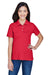 Harriton M265W Womens Easy Blend Wrinkle Resistant Short Sleeve Polo Shirt Red Model Front