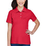 Harriton Womens Easy Blend Wrinkle Resistant Short Sleeve Polo Shirt - Red