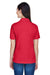 Harriton M265W Womens Easy Blend Wrinkle Resistant Short Sleeve Polo Shirt Red Model Back