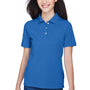 Harriton Womens Easy Blend Wrinkle Resistant Short Sleeve Polo Shirt - True Royal Blue