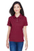 Harriton M265W Womens Easy Blend Wrinkle Resistant Short Sleeve Polo Shirt Wine Model Front