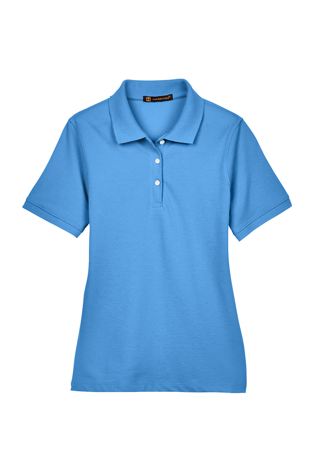 Harriton M265W Womens Easy Blend Wrinkle Resistant Short Sleeve Polo Shirt Nautical Blue Flat Front