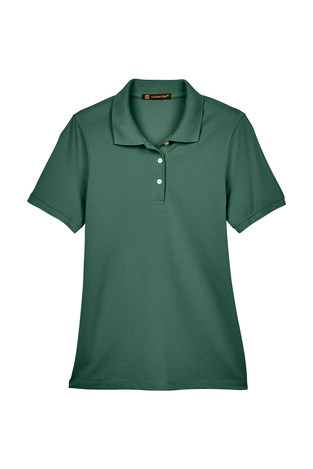 Harriton M265W Womens Easy Blend Wrinkle Resistant Short Sleeve Polo Shirt Hunter Green Flat Front