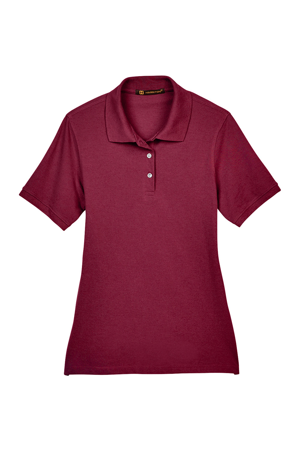 Harriton M265W Womens Easy Blend Wrinkle Resistant Short Sleeve Polo Shirt Wine Flat Front