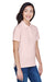 Harriton M265W Womens Easy Blend Wrinkle Resistant Short Sleeve Polo Shirt Blush Pink Model 3q