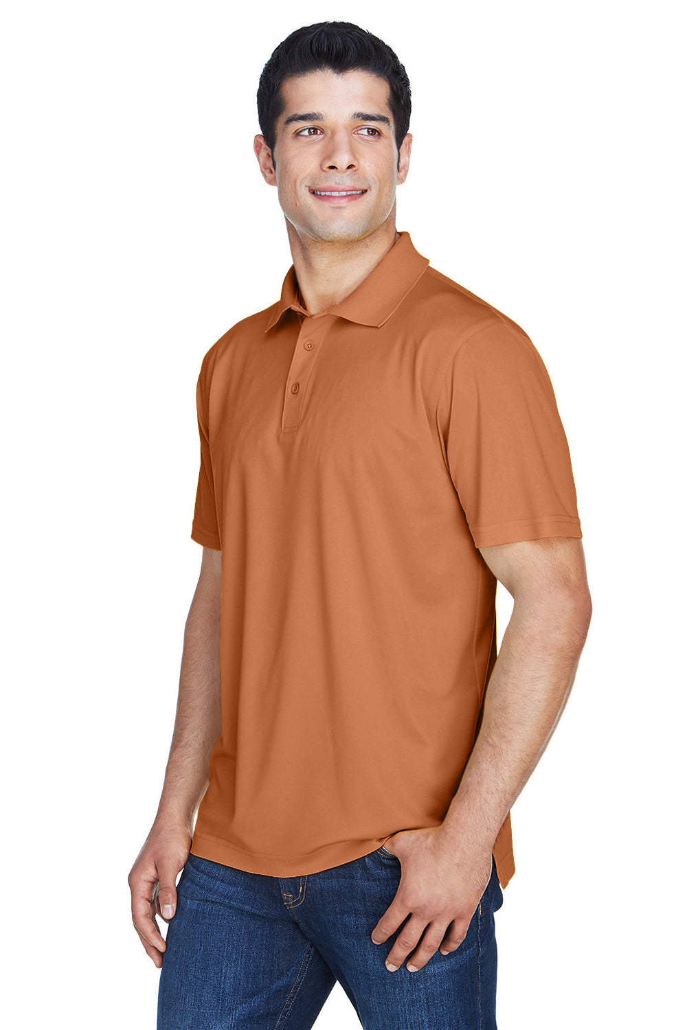 Harriton M315 Mens Polytech Moisture Wicking Short Sleeve Polo Shirt Texas Orange Model 3q