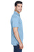 Harriton M315 Mens Polytech Moisture Wicking Short Sleeve Polo Shirt Light Blue Model Side