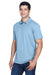 Harriton M315 Mens Polytech Moisture Wicking Short Sleeve Polo Shirt Light Blue Model 3q