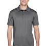 Harriton Mens Polytech Moisture Wicking Short Sleeve Polo Shirt - Charcoal Grey