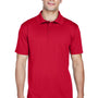 Harriton Mens Polytech Moisture Wicking Short Sleeve Polo Shirt - Red