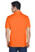 Harriton M315 Mens Polytech Moisture Wicking Short Sleeve Polo Shirt Team Orange Model Back