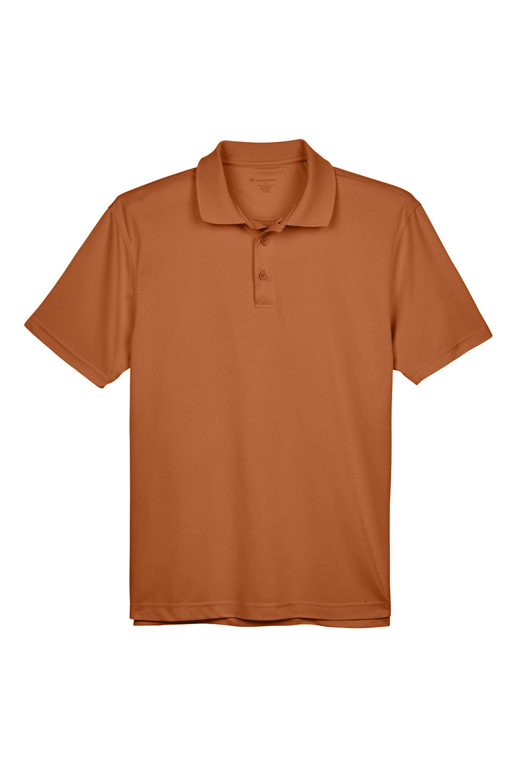 Harriton M315 Mens Polytech Moisture Wicking Short Sleeve Polo Shirt Texas Orange Flat Front