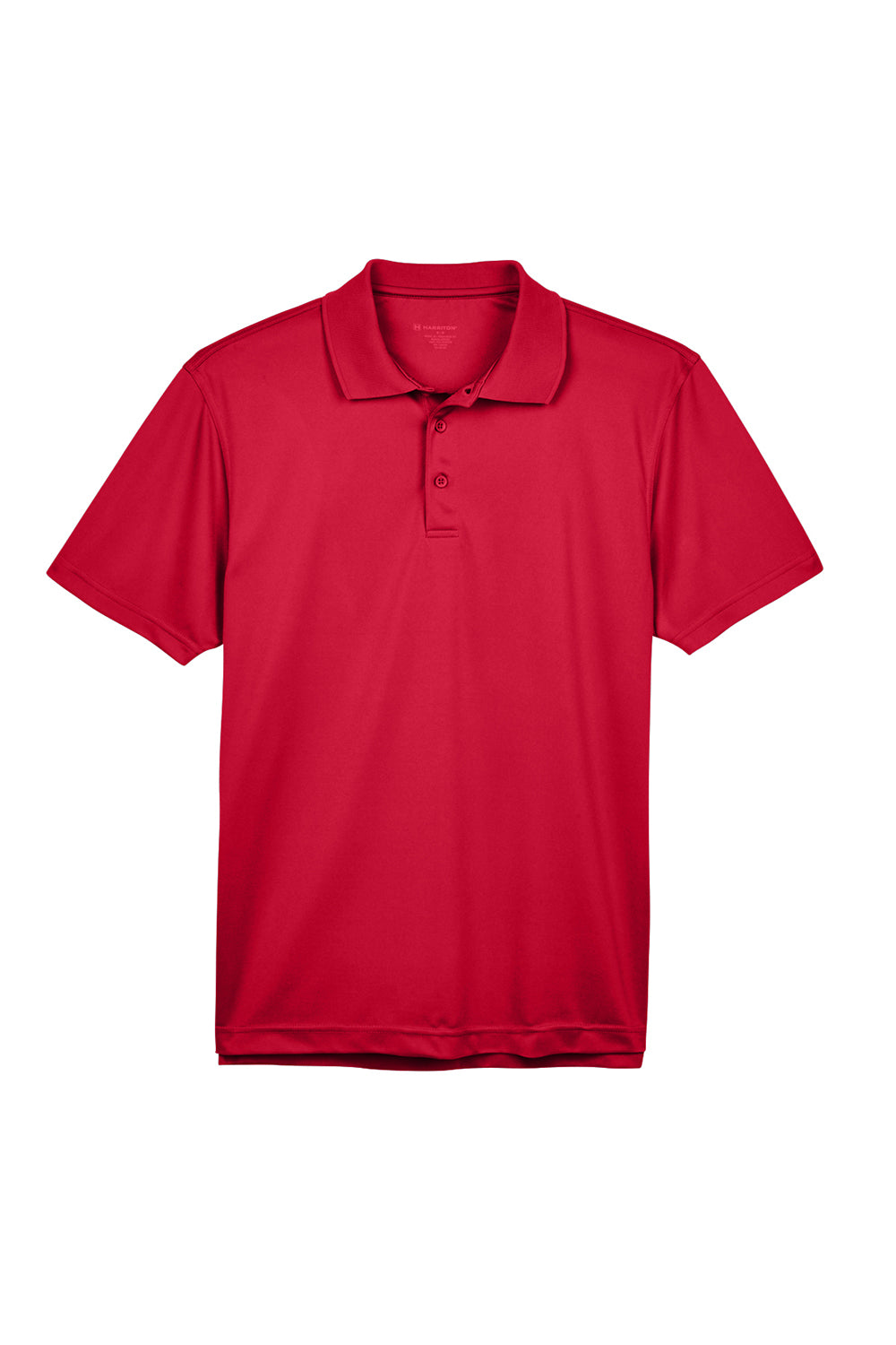 Harriton M315 Mens Polytech Moisture Wicking Short Sleeve Polo Shirt Red Flat Front