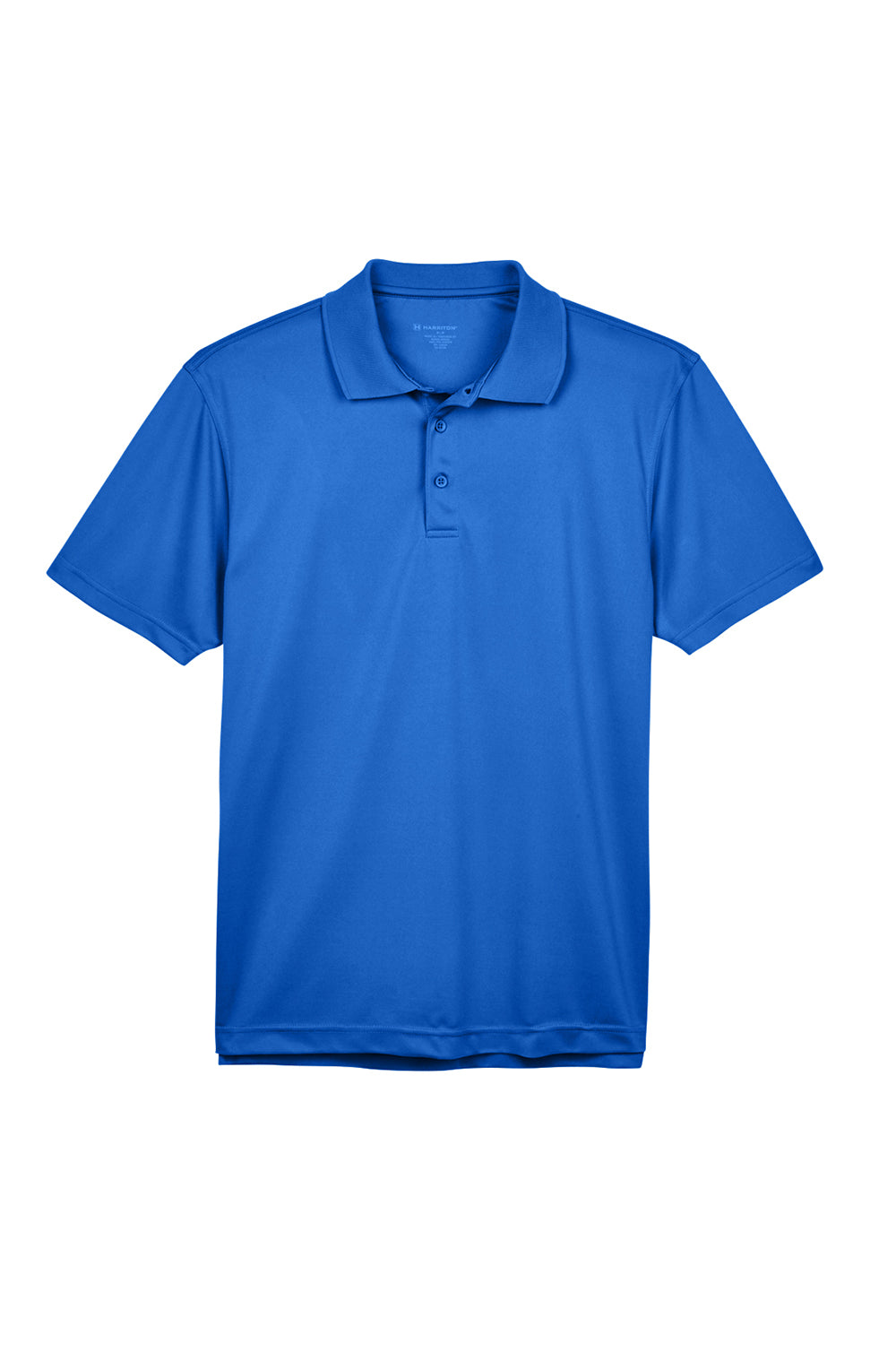 Harriton M315 Mens Polytech Moisture Wicking Short Sleeve Polo Shirt True Royal Blue Flat Front