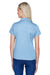 Harriton M315W Womens Polytech Moisture Wicking Short Sleeve Polo Shirt Light Blue Model Back