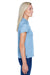 Harriton M315W Womens Polytech Moisture Wicking Short Sleeve Polo Shirt Light Blue Model Side