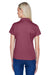 Harriton M315W Womens Polytech Moisture Wicking Short Sleeve Polo Shirt Maroon Model Back